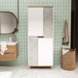 Hanah Home Armario Multiusos Nord - ND15-SW Blanco, Roble y Gris